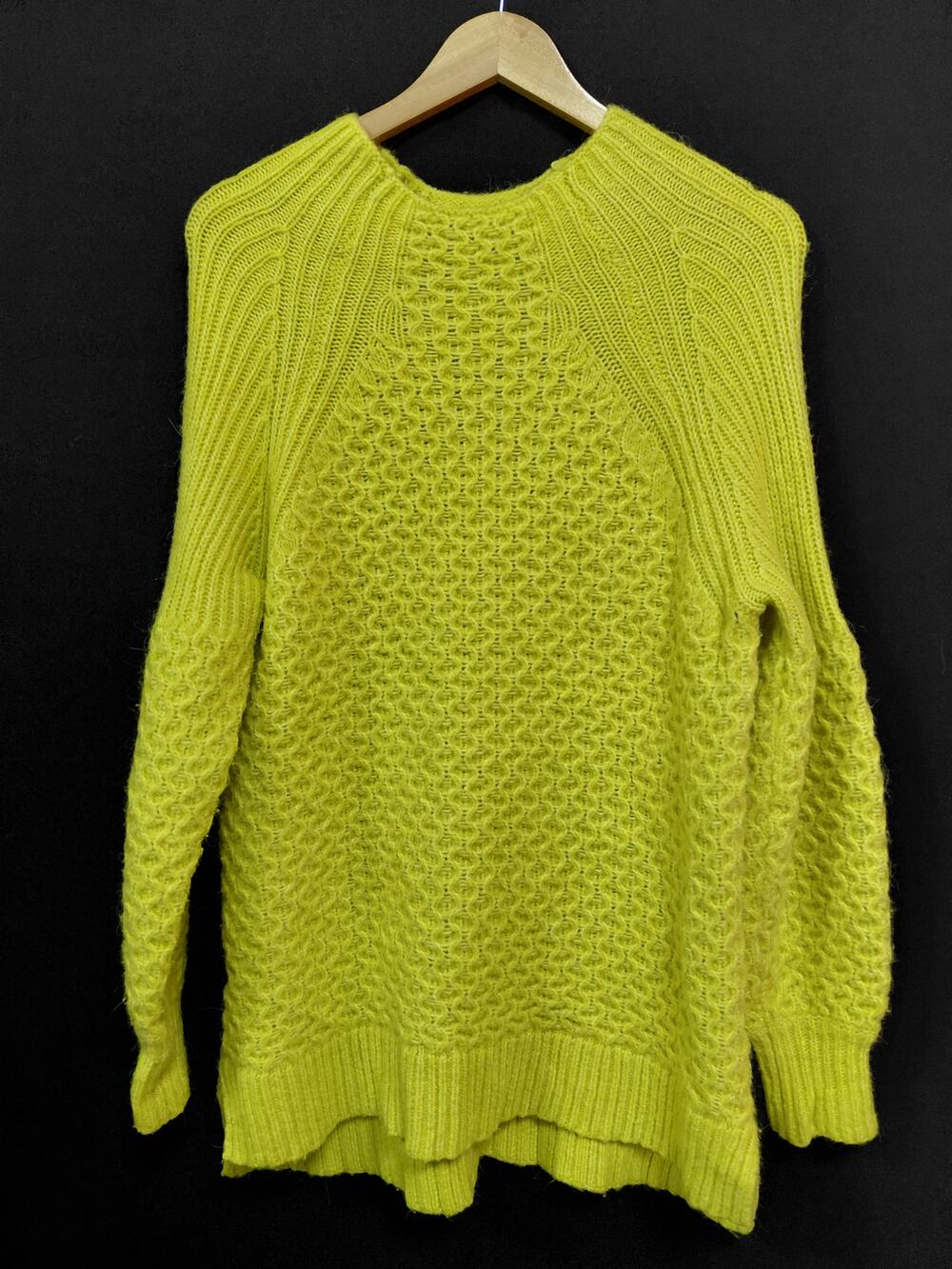 Anthropologie Knit Sweater Lime Green Women Size M
